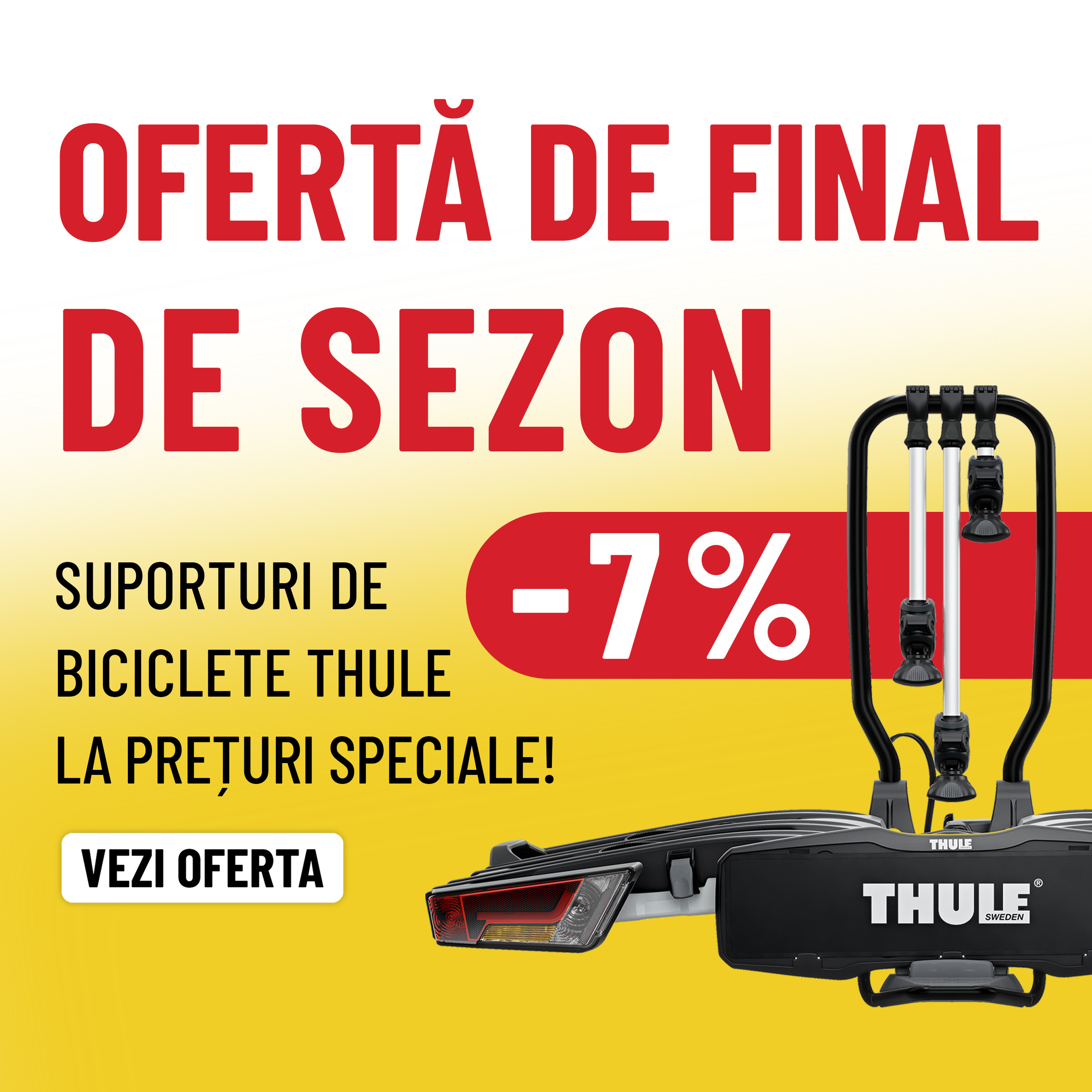 Suporturi pentru biciclete THULE acum cu 7 % reducere!